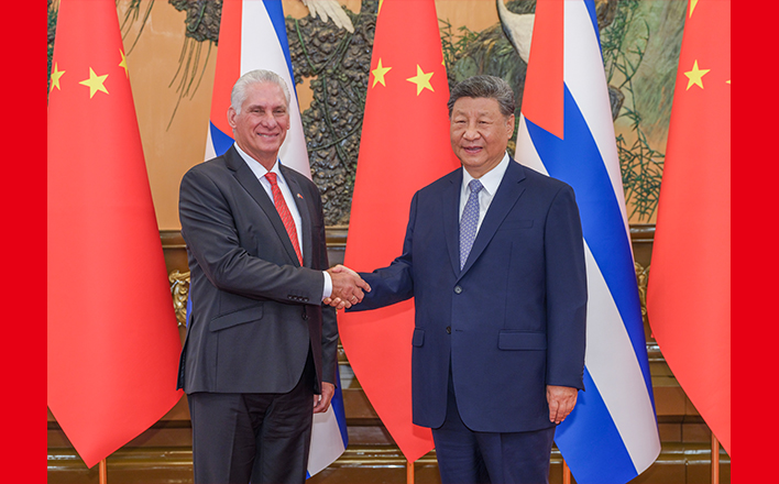 習近平會見古共中央第一書記、古巴國家主席迪亞斯-卡內爾