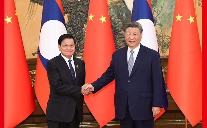 習近平會見老撾人民革命黨中央總書記、國家主席通倫